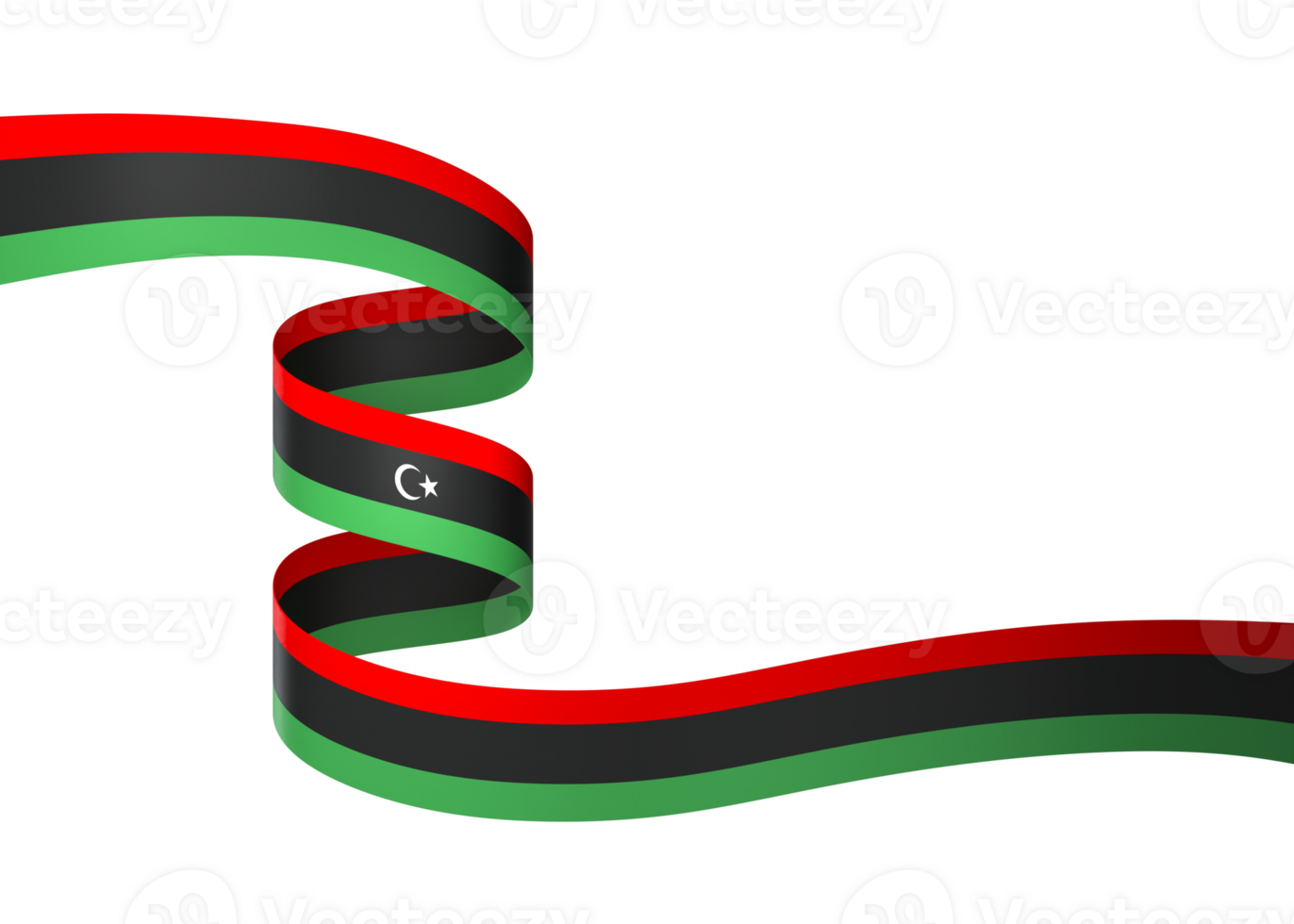 Libya flag element design national independence day banner ribbon png