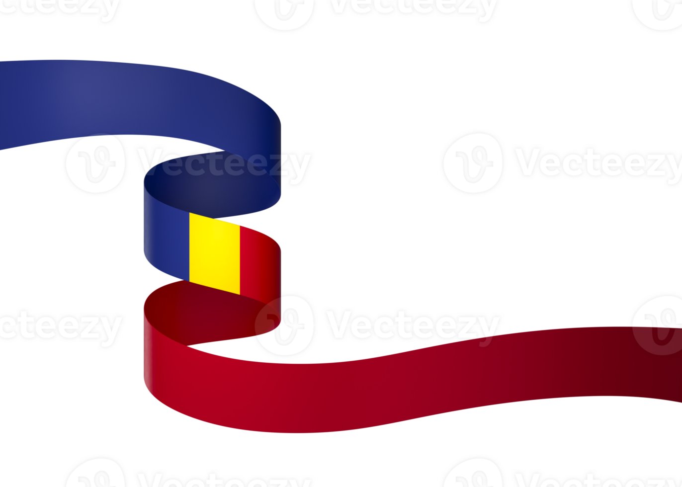 Romania flag element design national independence day banner ribbon png