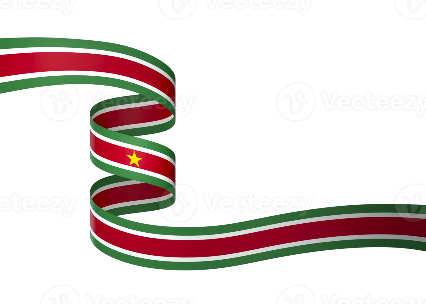 Suriname flag element design national independence day banner ribbon png