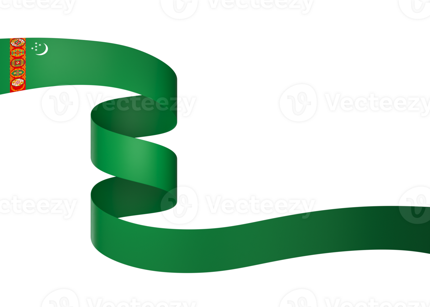 Turkmenistan flag element design national independence day banner ribbon png