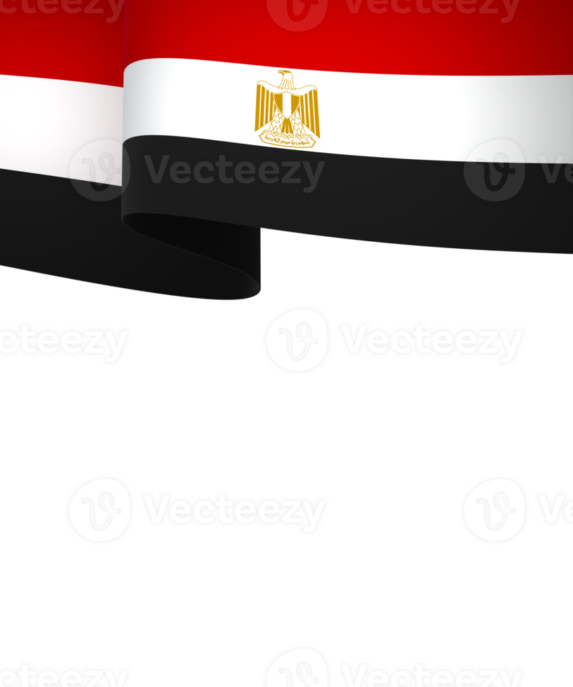 Egypt flag element design national independence day banner ribbon png
