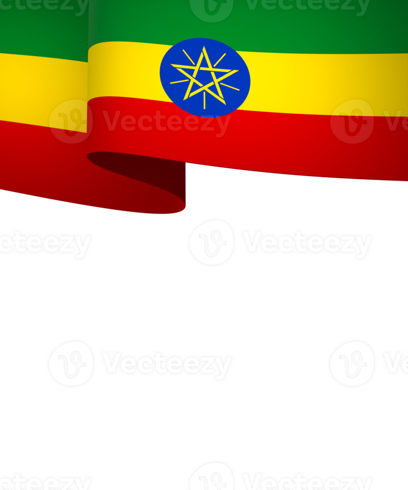 Ethiopia flag element design national independence day banner ribbon png