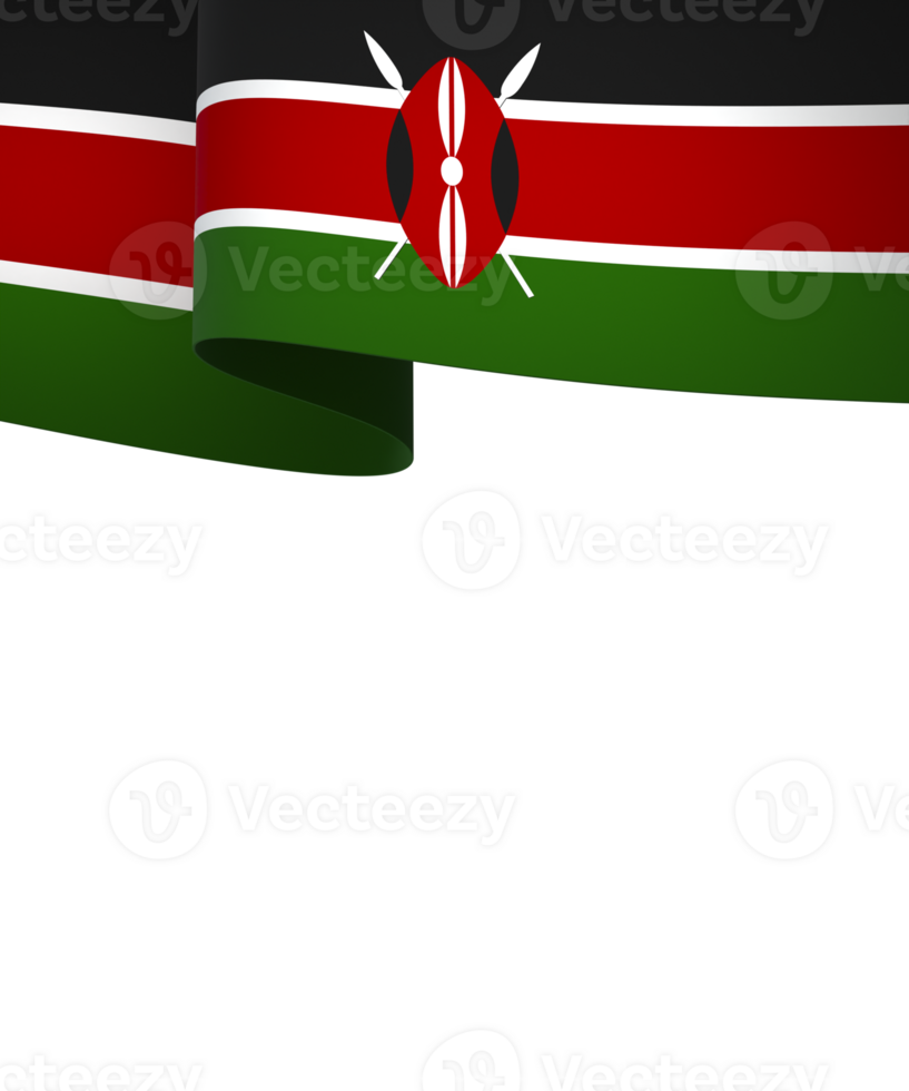 Kenya flag element design national independence day banner ribbon png