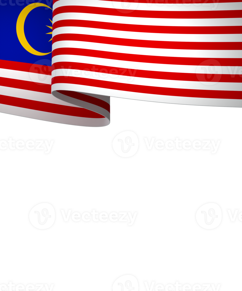 Malaysia flag element design national independence day banner ribbon png