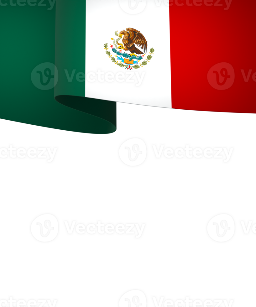 Mexico flag element design national independence day banner ribbon png