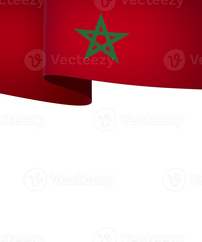 Morocco flag element design national independence day banner ribbon png
