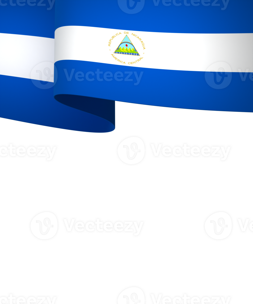 Nicaragua flag element design national independence day banner ribbon png