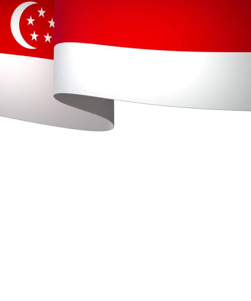 Singapore flag element design national independence day banner ribbon png