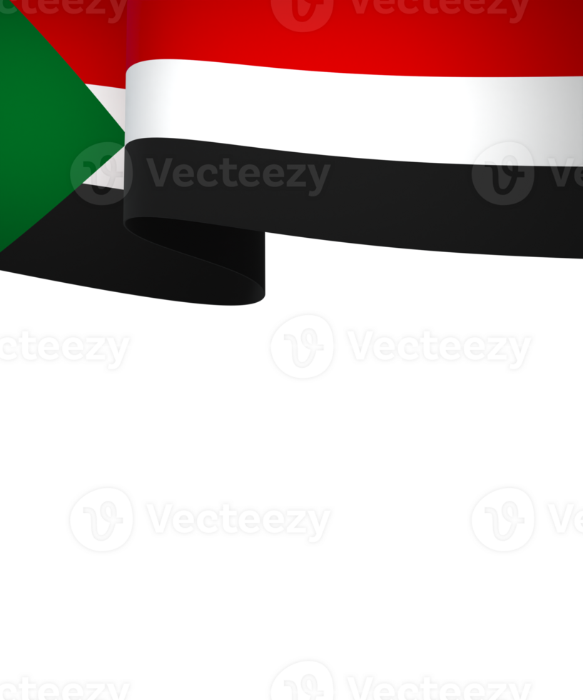 Sudan flag element design national independence day banner ribbon png