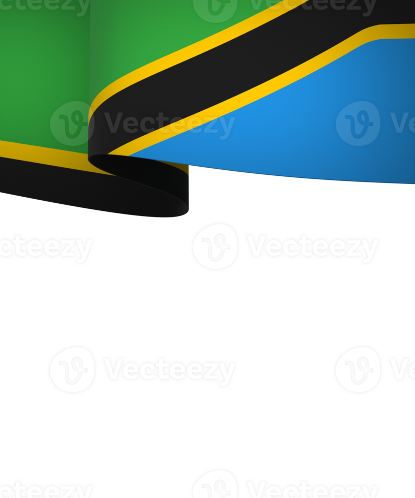 Tanzania flag element design national independence day banner ribbon png
