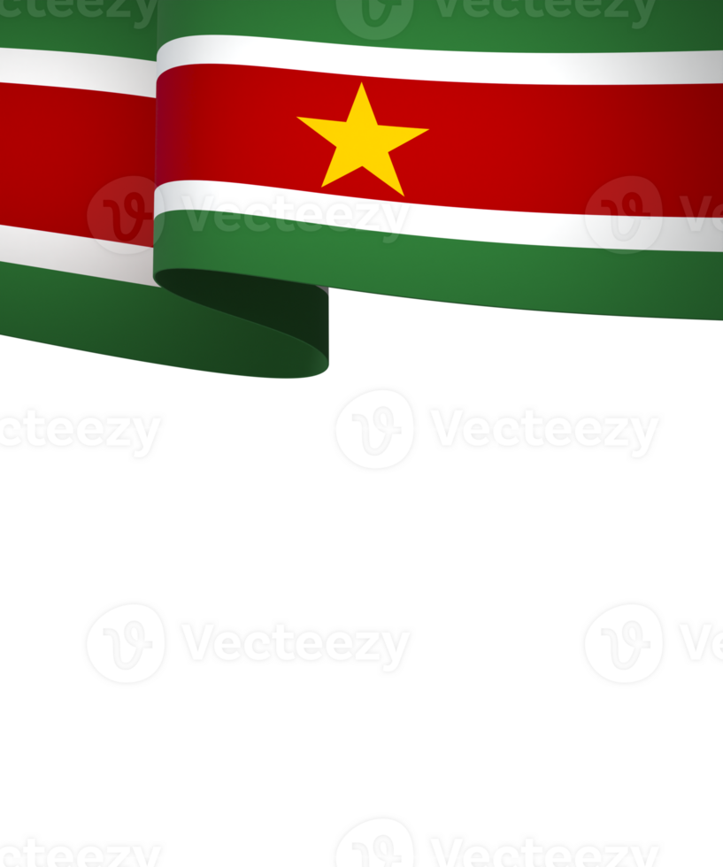 Suriname flag element design national independence day banner ribbon png