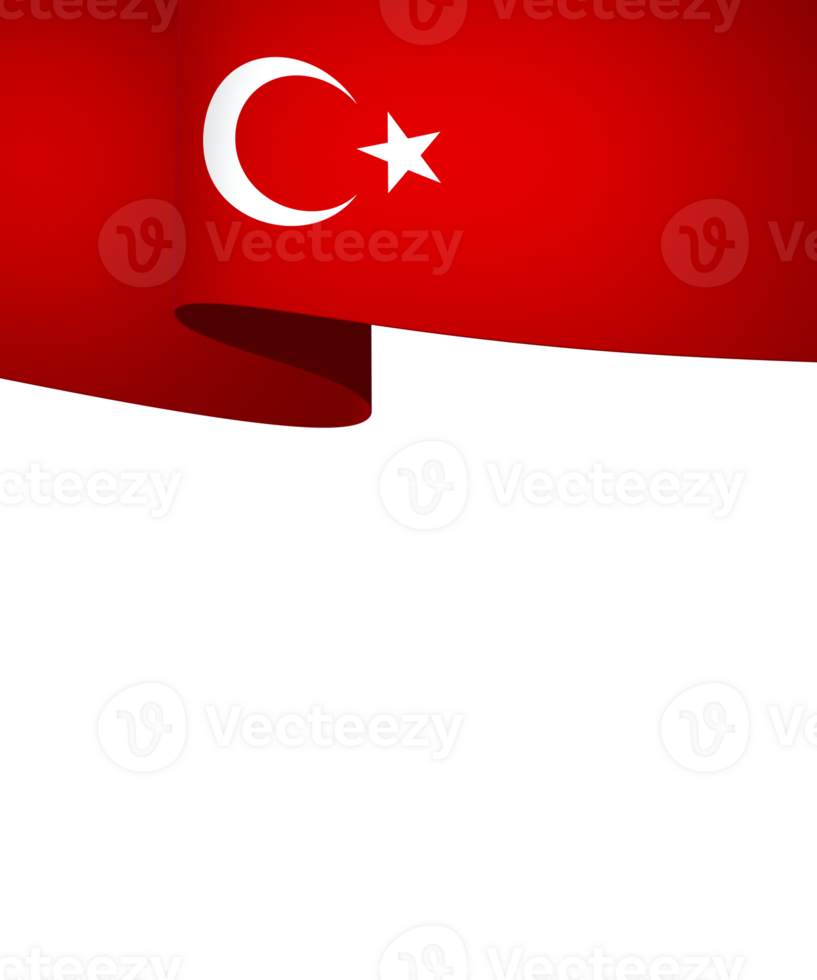 Turkey flag element design national independence day banner ribbon png