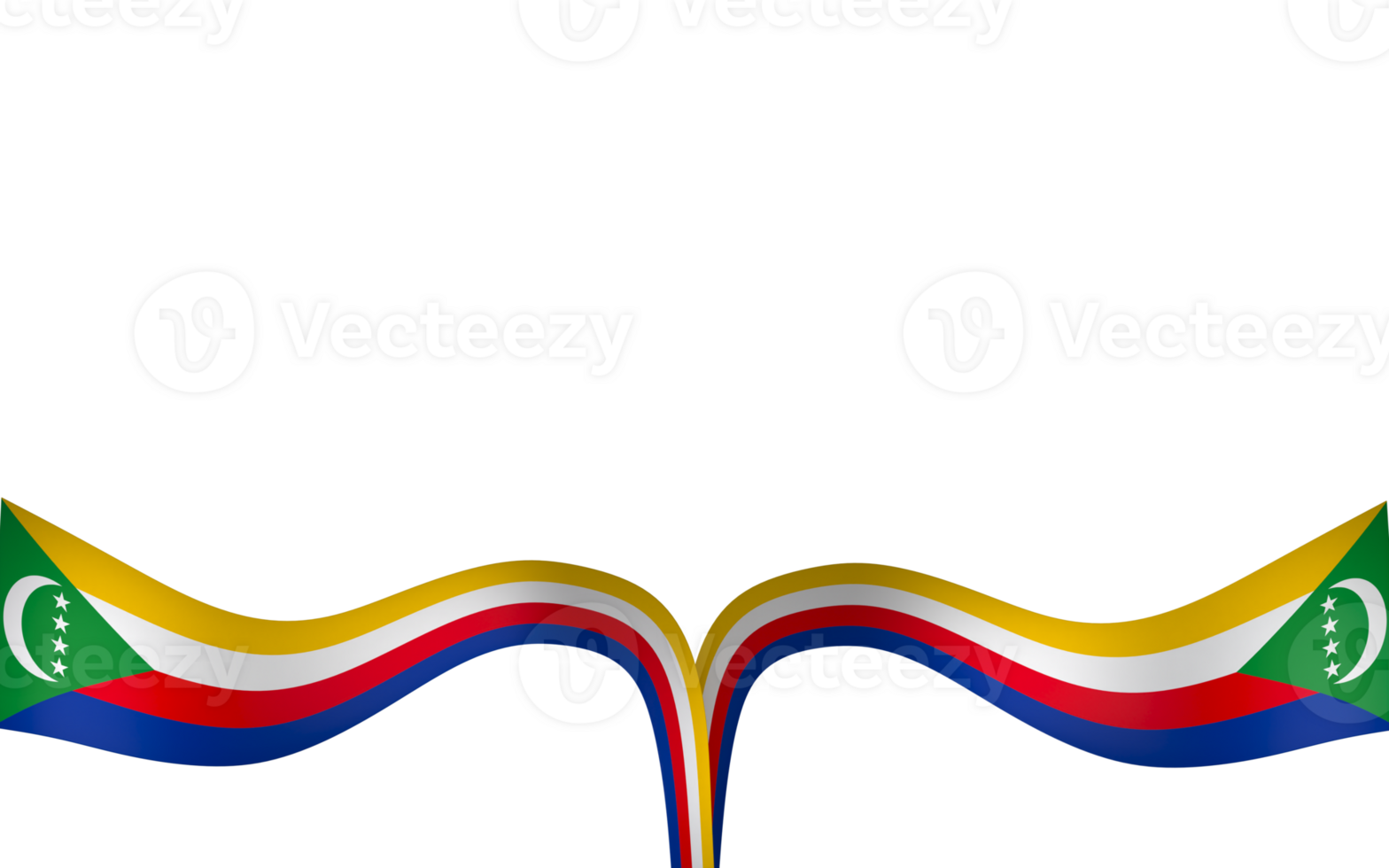 Comoros flag element design national independence day banner ribbon png