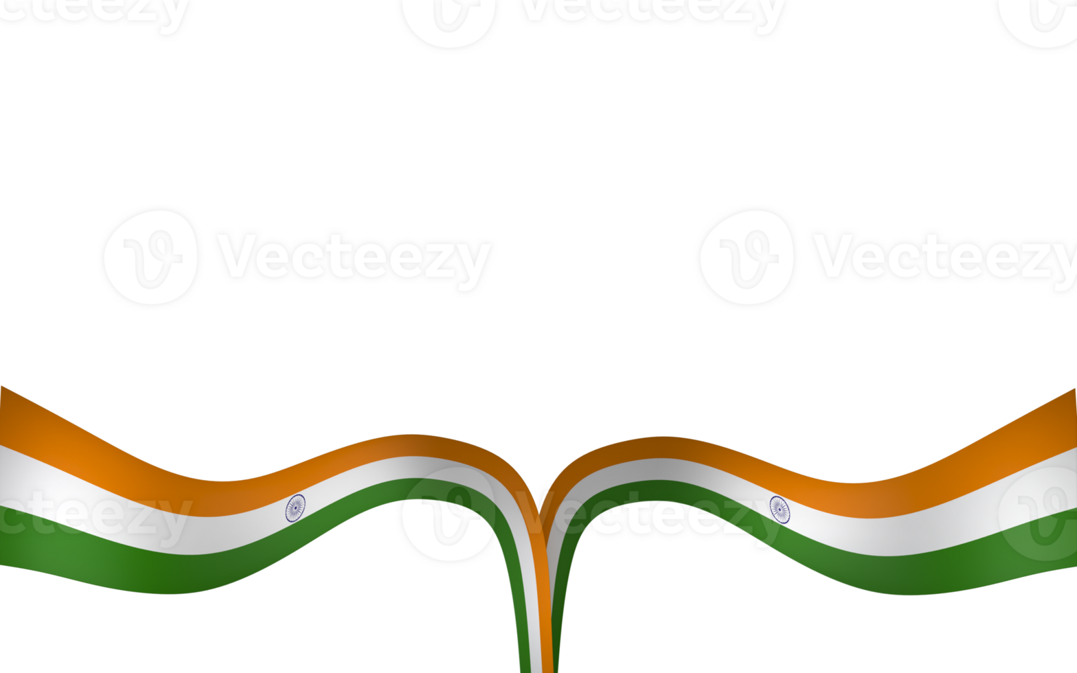 India flag element design national independence day banner ribbon png