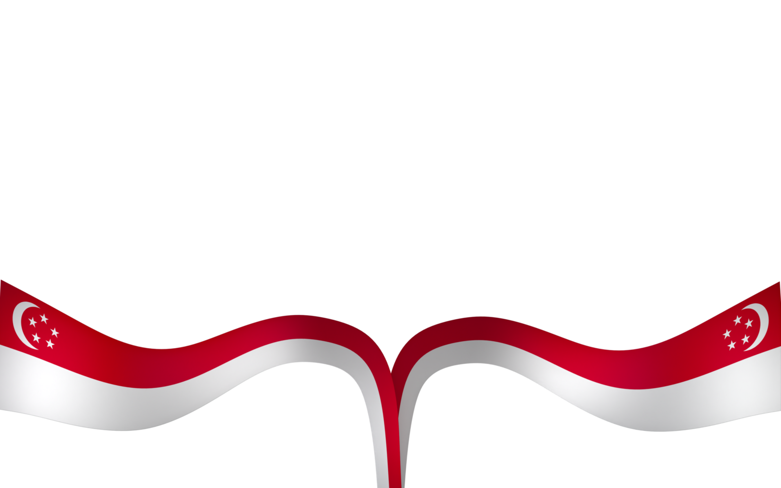 Singapore flag element design national independence day banner ribbon png