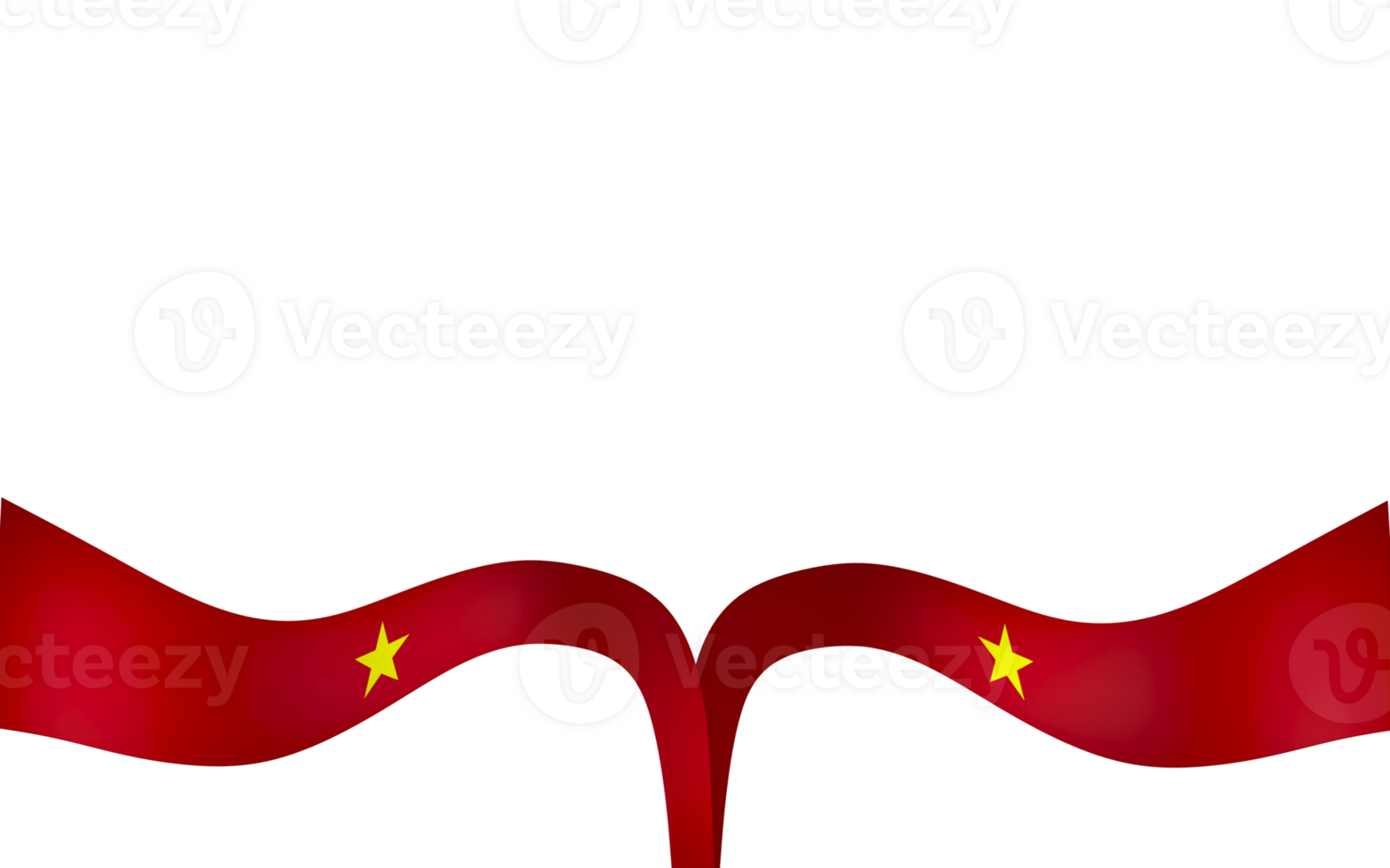 Vietnam flag element design national independence day banner ribbon png