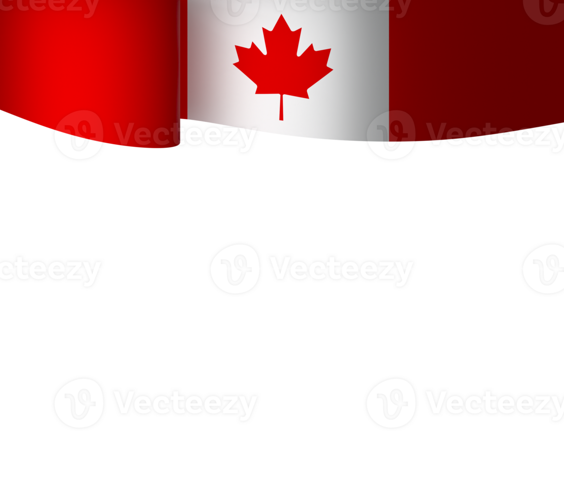 Canada flag element design national independence day banner ribbon png
