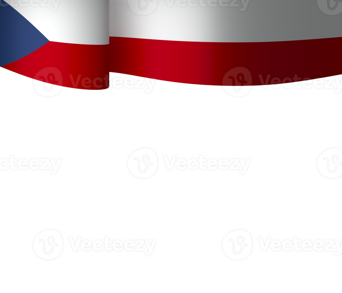 Czech Republic flag element design national independence day banner ribbon png