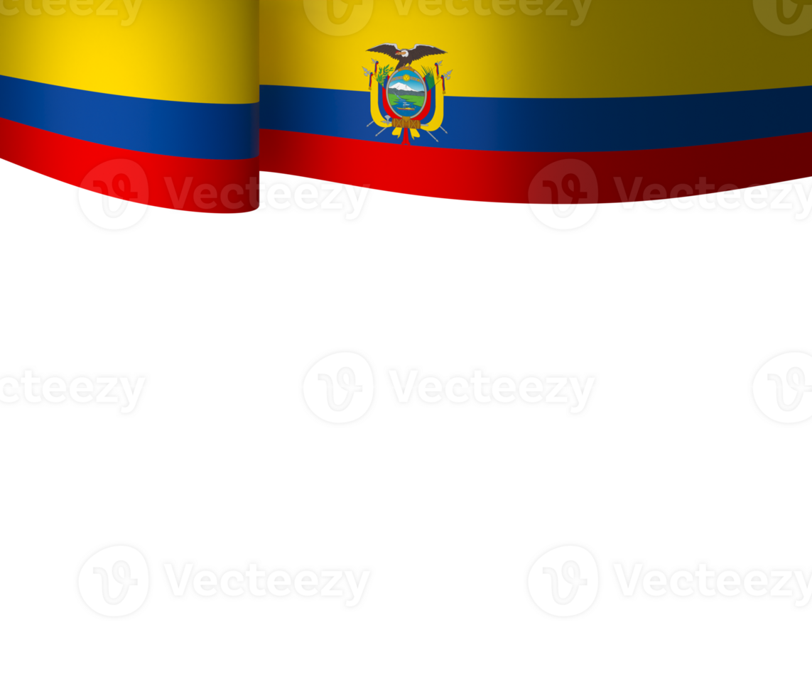 Ecuador flag element design national independence day banner ribbon png
