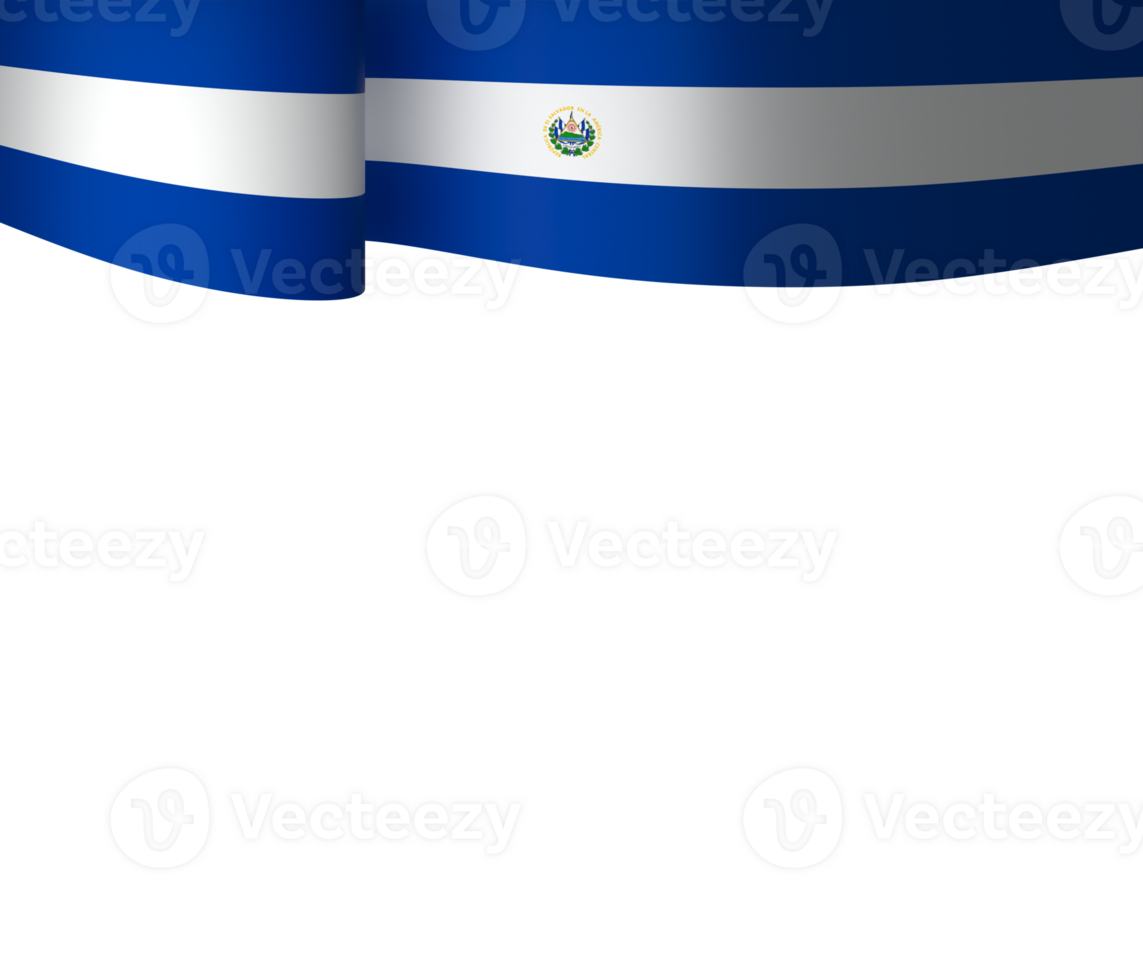 El Salvador flag element design national independence day banner ribbon png