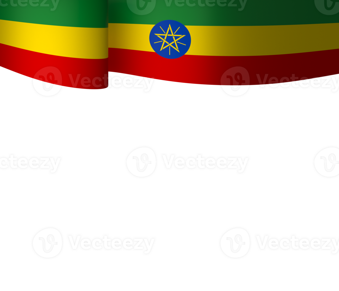 Ethiopia flag element design national independence day banner ribbon png