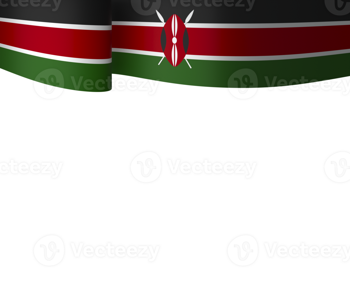 Kenya flag element design national independence day banner ribbon png