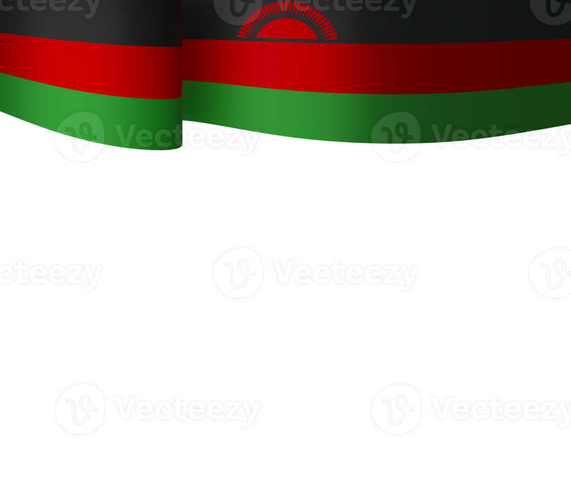 Malawi flag element design national independence day banner ribbon png