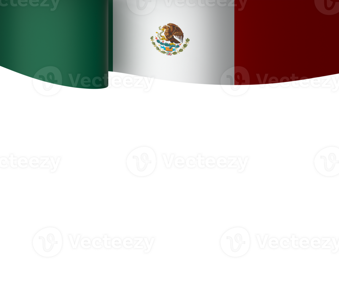 Mexico flag element design national independence day banner ribbon png
