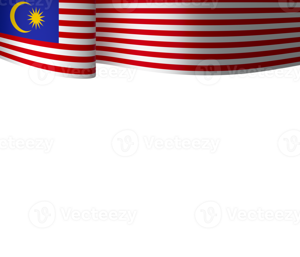 Malaysia flag element design national independence day banner ribbon png