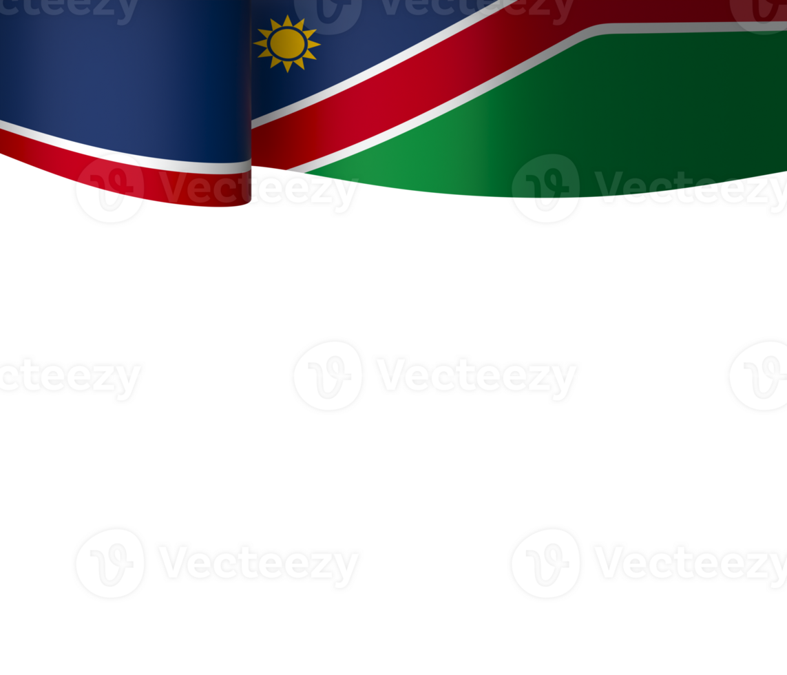 Namibia flag element design national independence day banner ribbon png