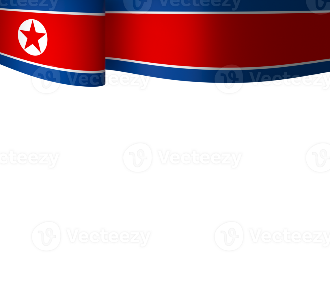 North Korea flag element design national independence day banner ribbon png