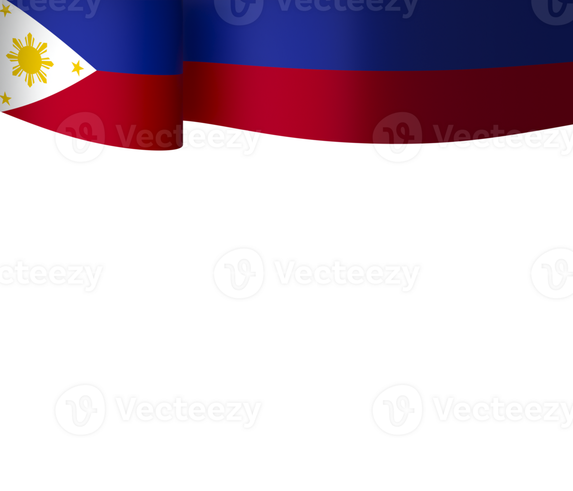Philippines flag element design national independence day banner ribbon png