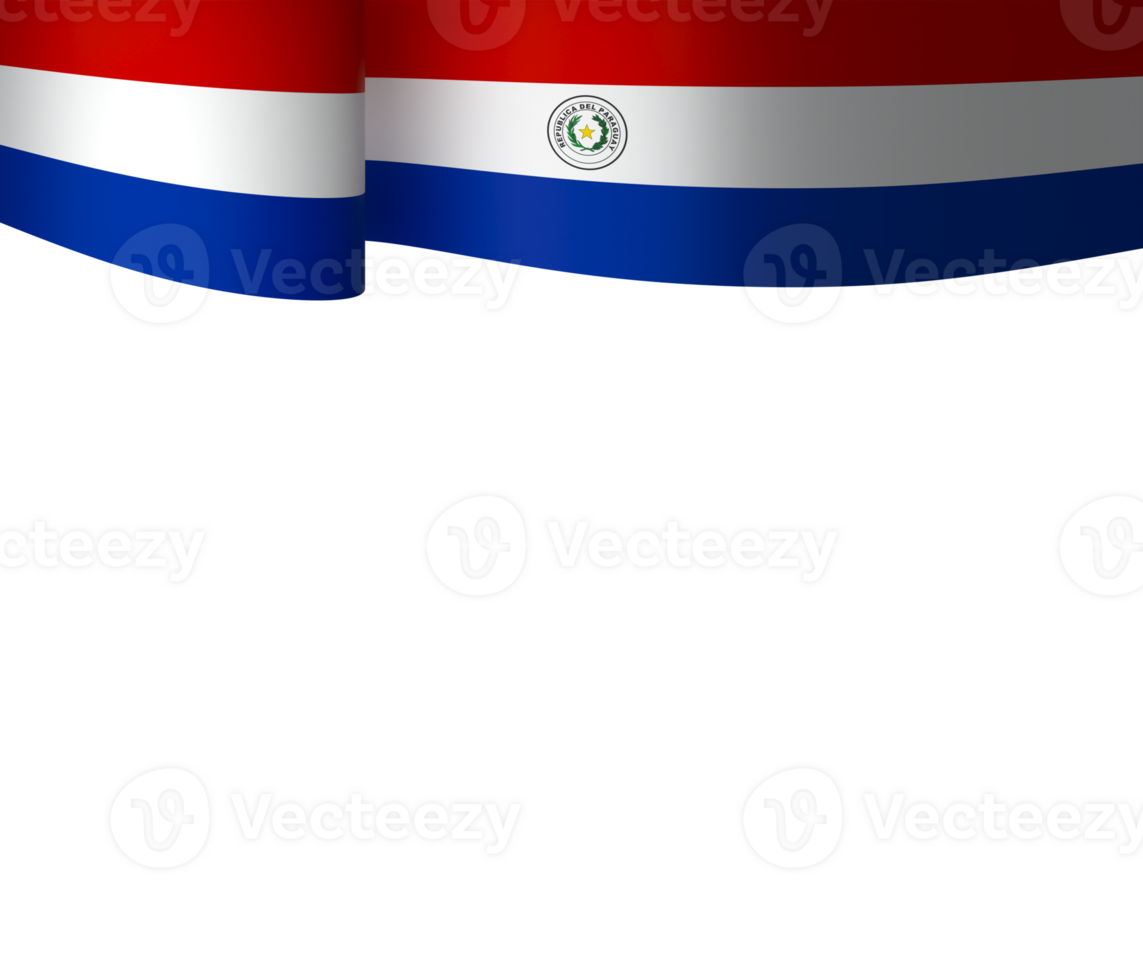 Paraguay flag element design national independence day banner ribbon png