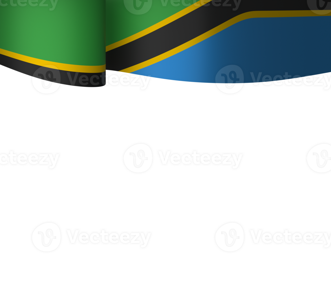 Tanzania flag element design national independence day banner ribbon png
