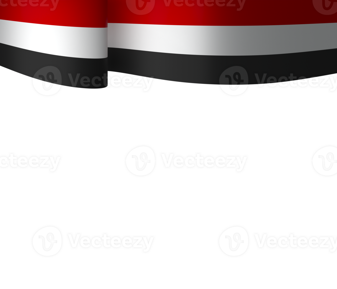 Yemen flag element design national independence day banner ribbon png