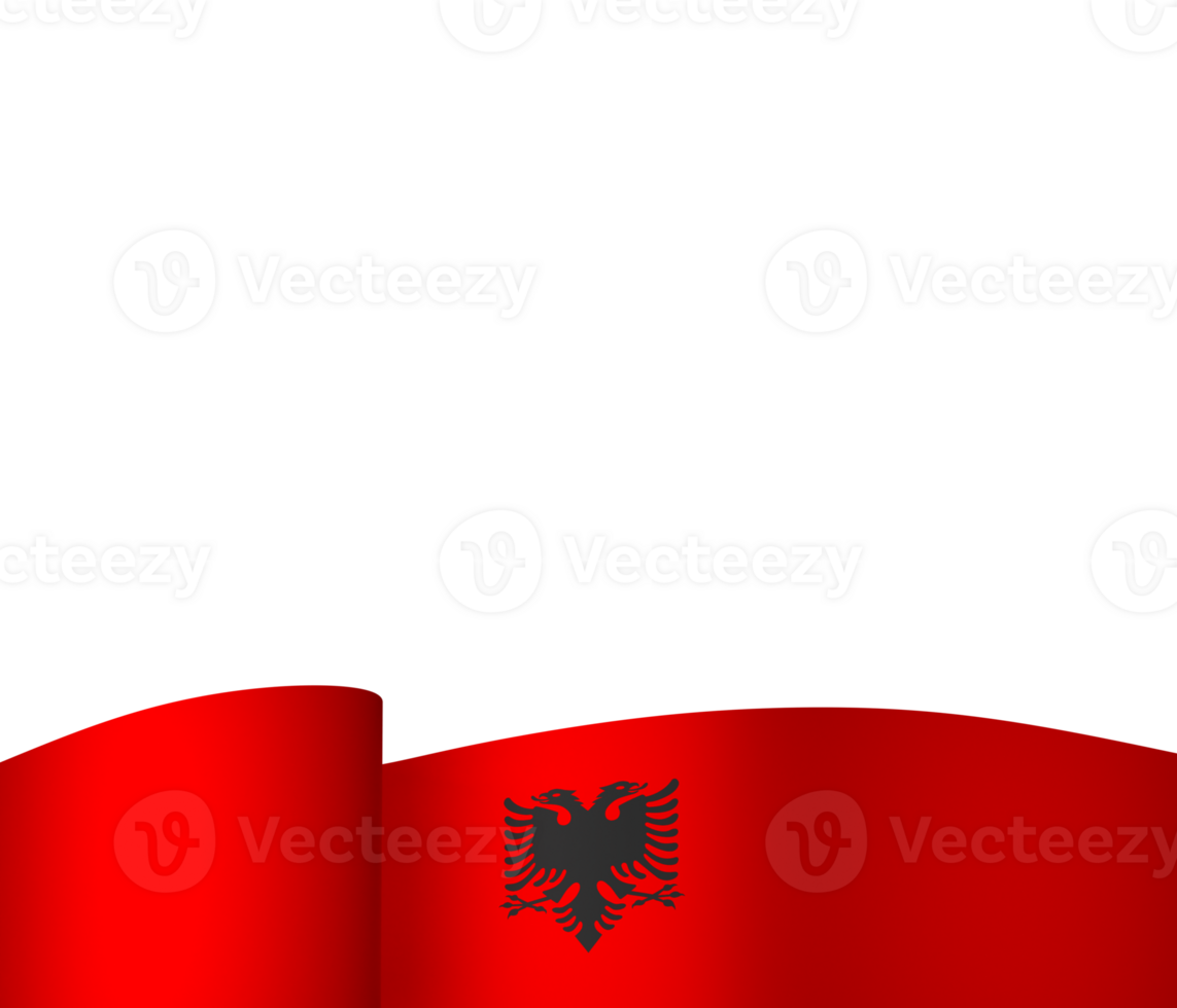 Albania flag element design national independence day banner ribbon png