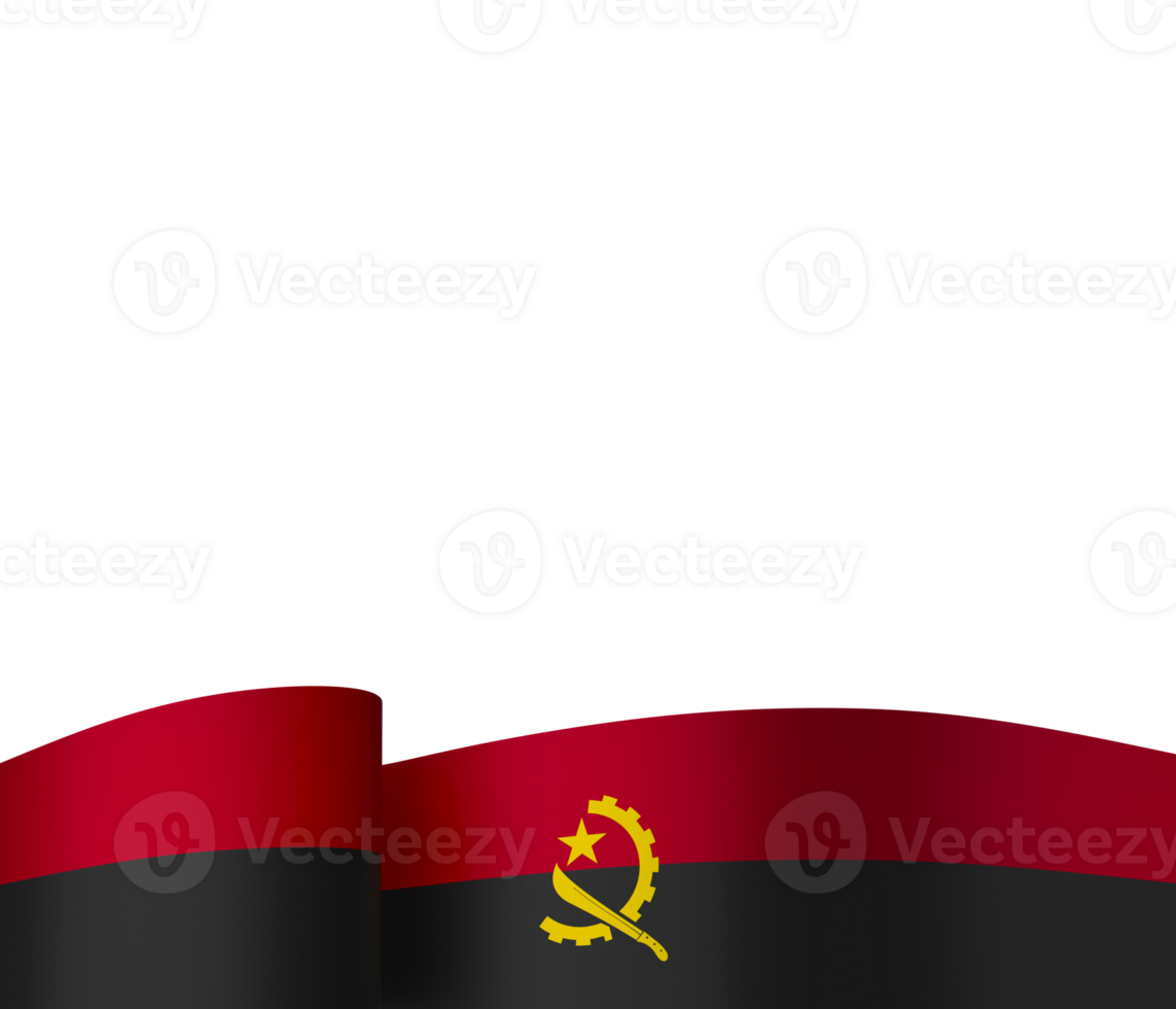 Angola flag element design national independence day banner ribbon png