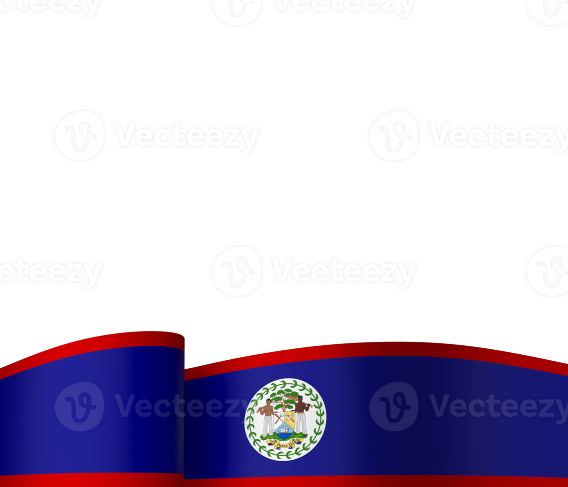 Belize flag element design national independence day banner ribbon png