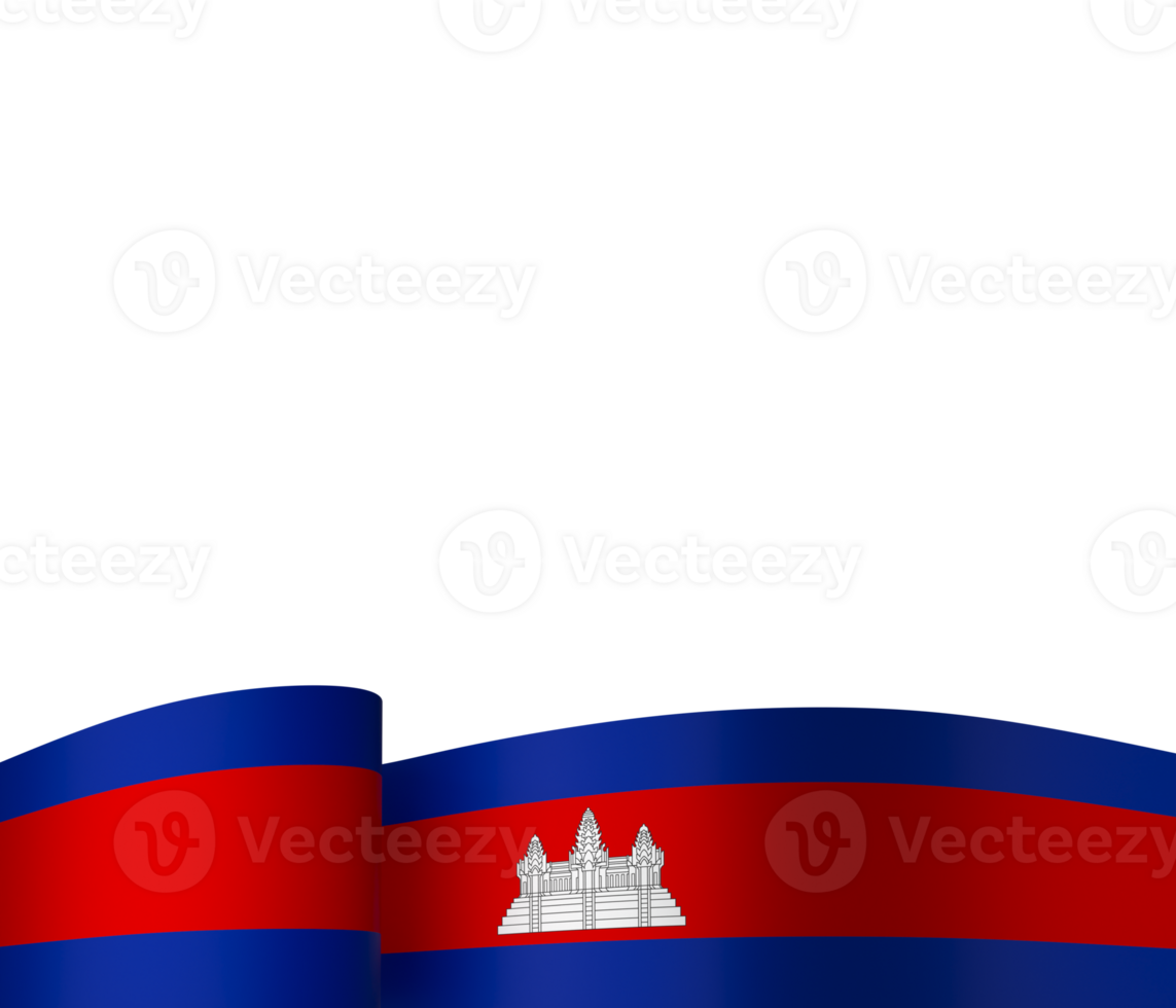 Cambodia flag element design national independence day banner ribbon png