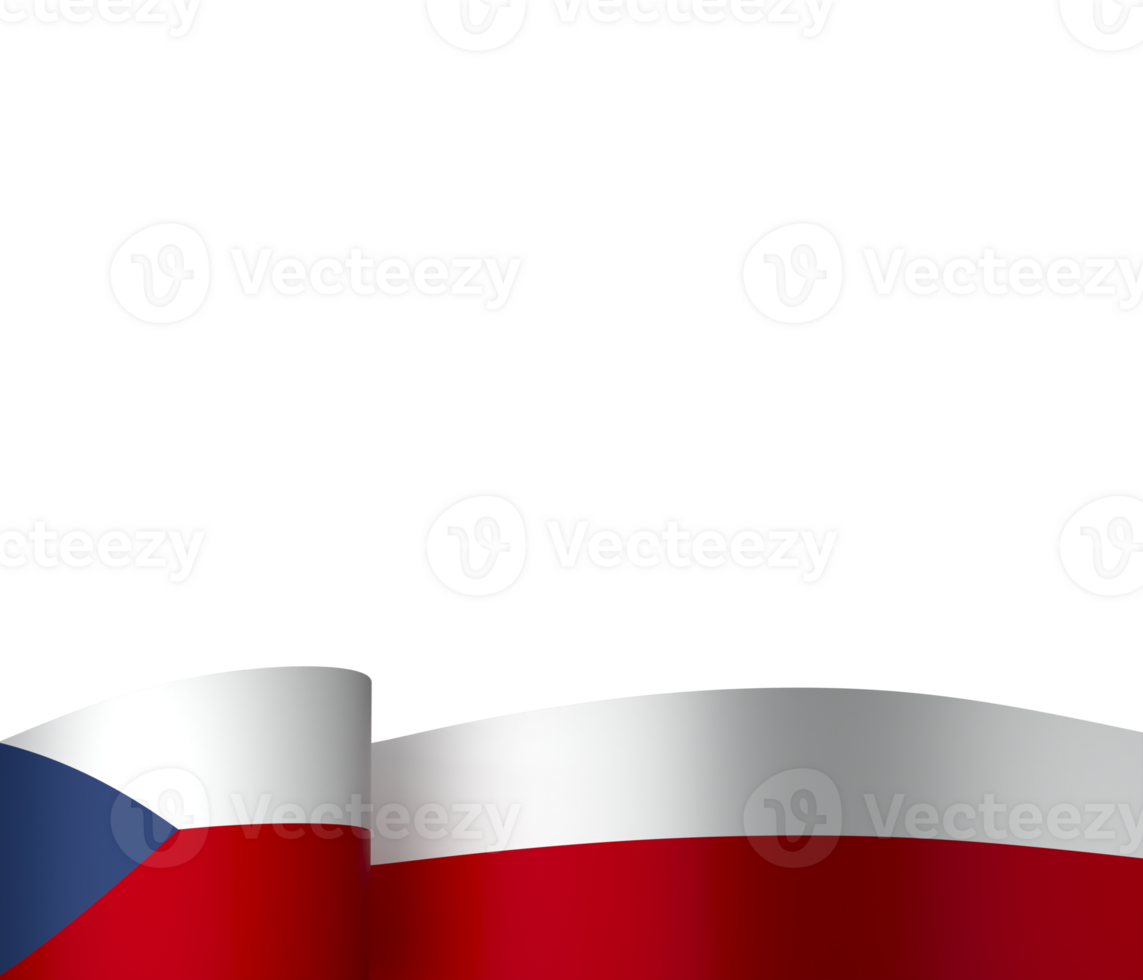 Czech Republic flag element design national independence day banner ribbon png