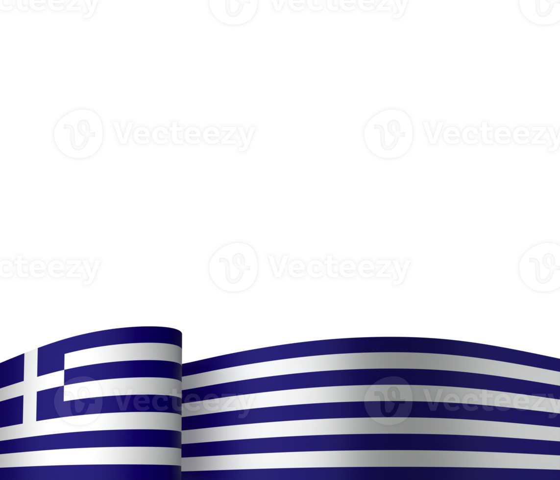 Greece flag element design national independence day banner ribbon png