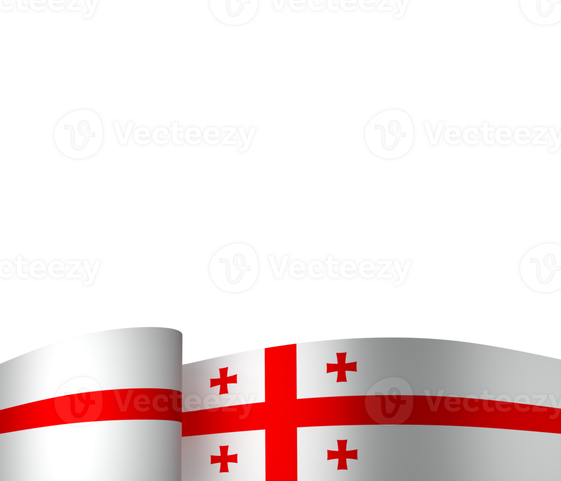 Georgia flag element design national independence day banner ribbon png