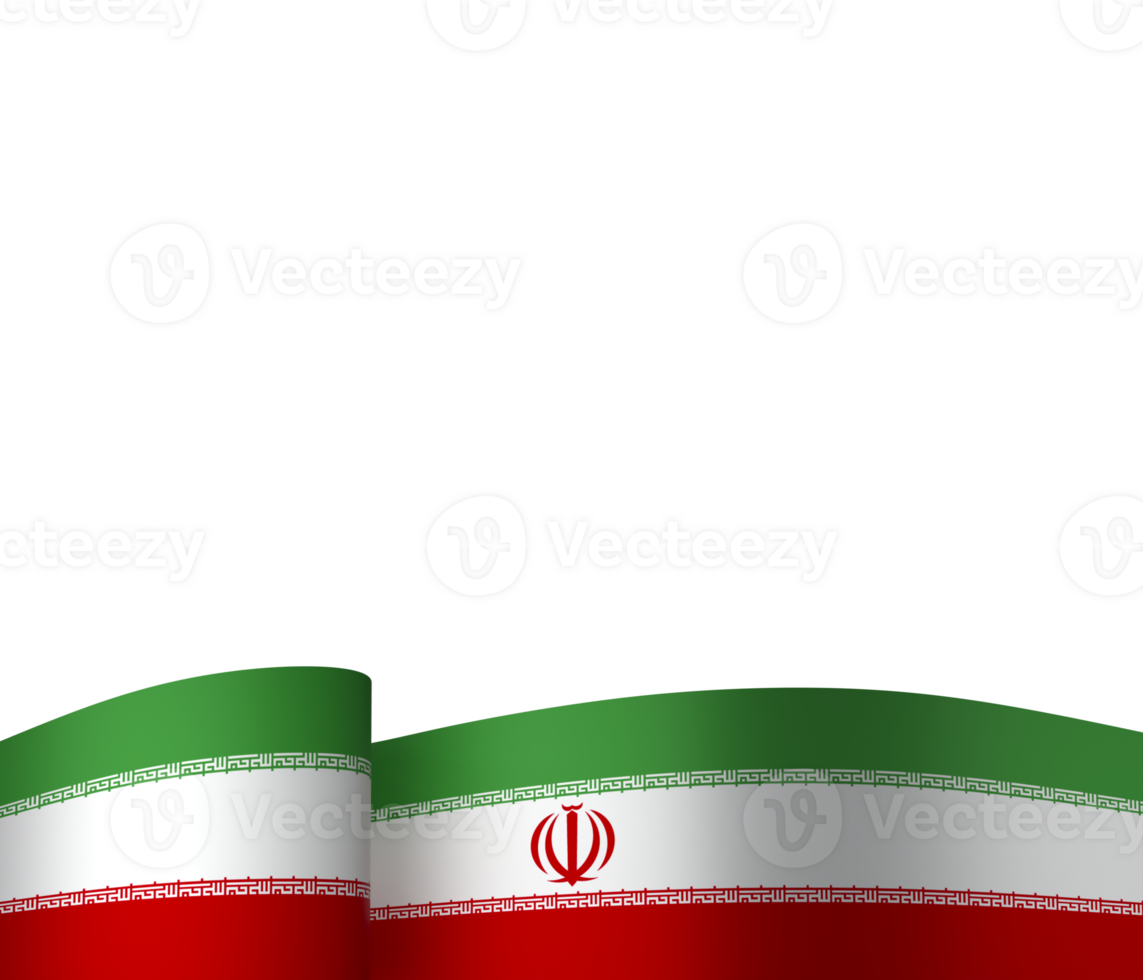 Iran flag element design national independence day banner ribbon png