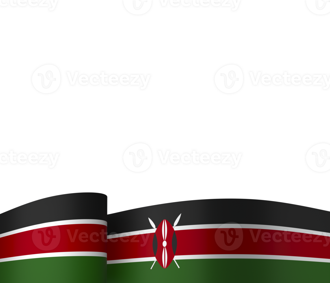 Kenya flag element design national independence day banner ribbon png