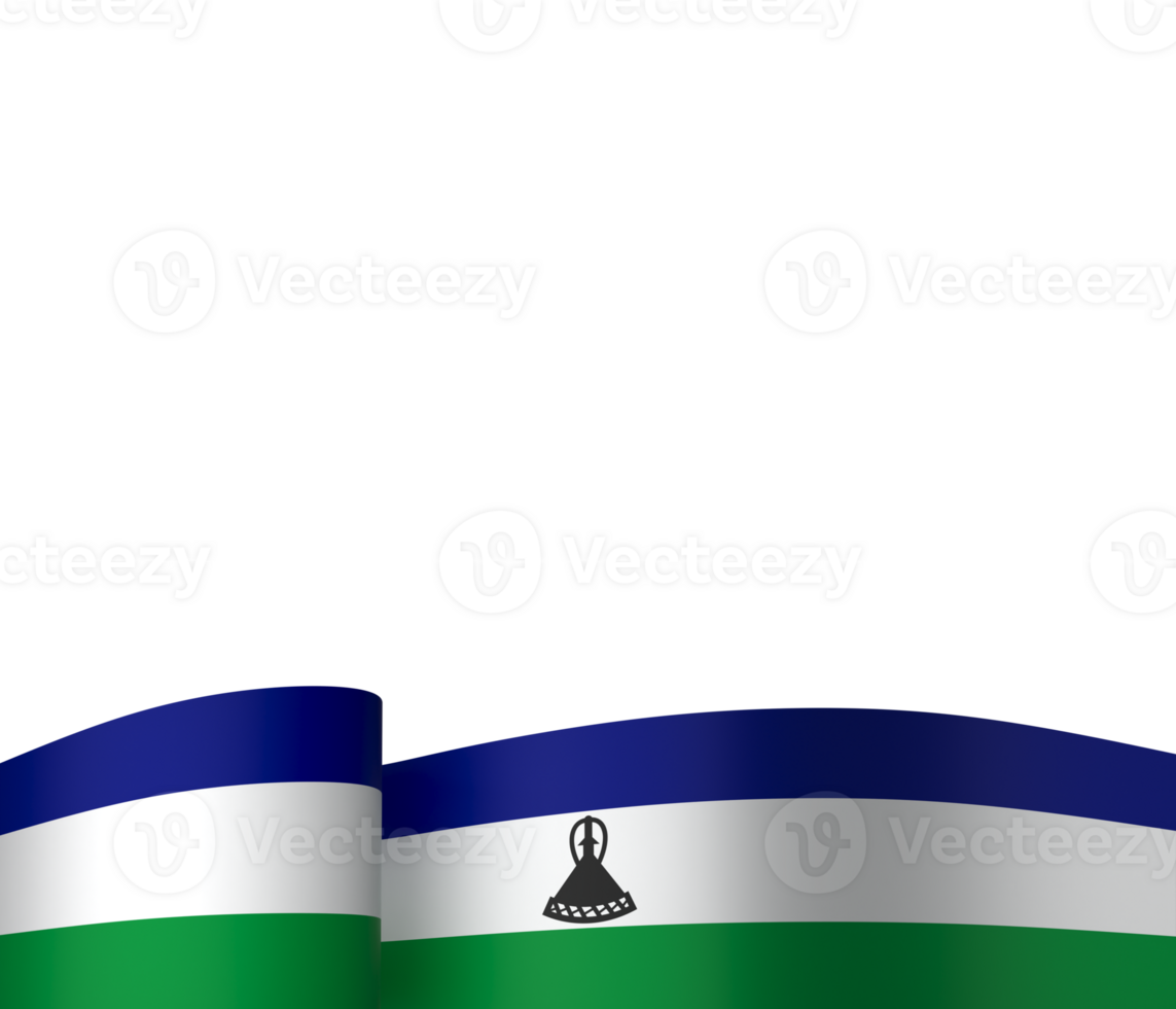 Lesotho flag element design national independence day banner ribbon png