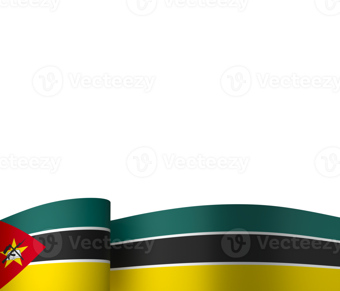 Mozambique flag element design national independence day banner ribbon png