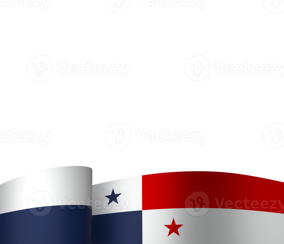 Panama flag element design national independence day banner ribbon png