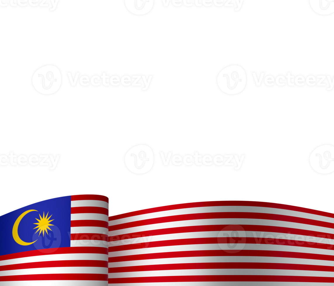 Malaysia flag element design national independence day banner ribbon png