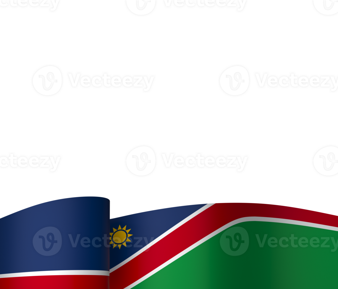 Namibia flag element design national independence day banner ribbon png