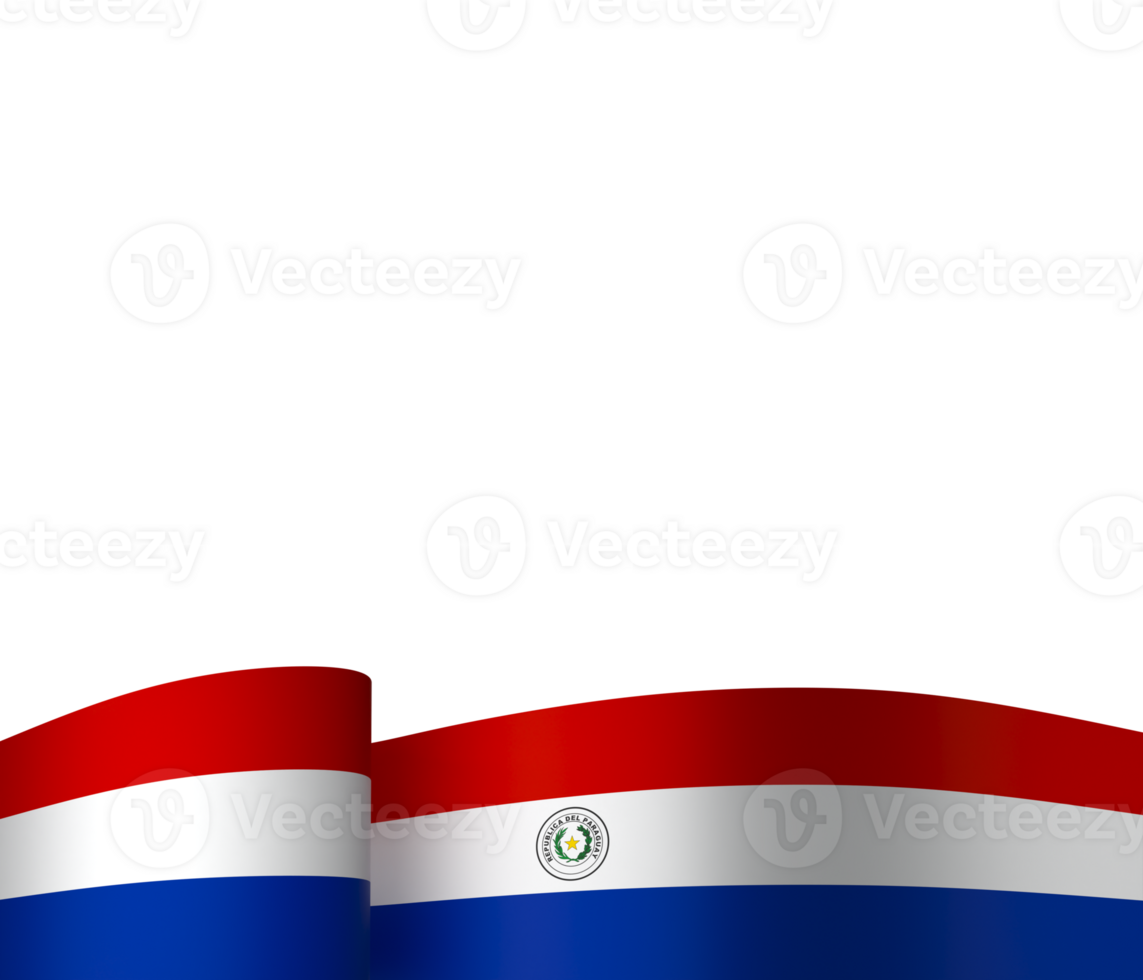 Paraguay flag element design national independence day banner ribbon png